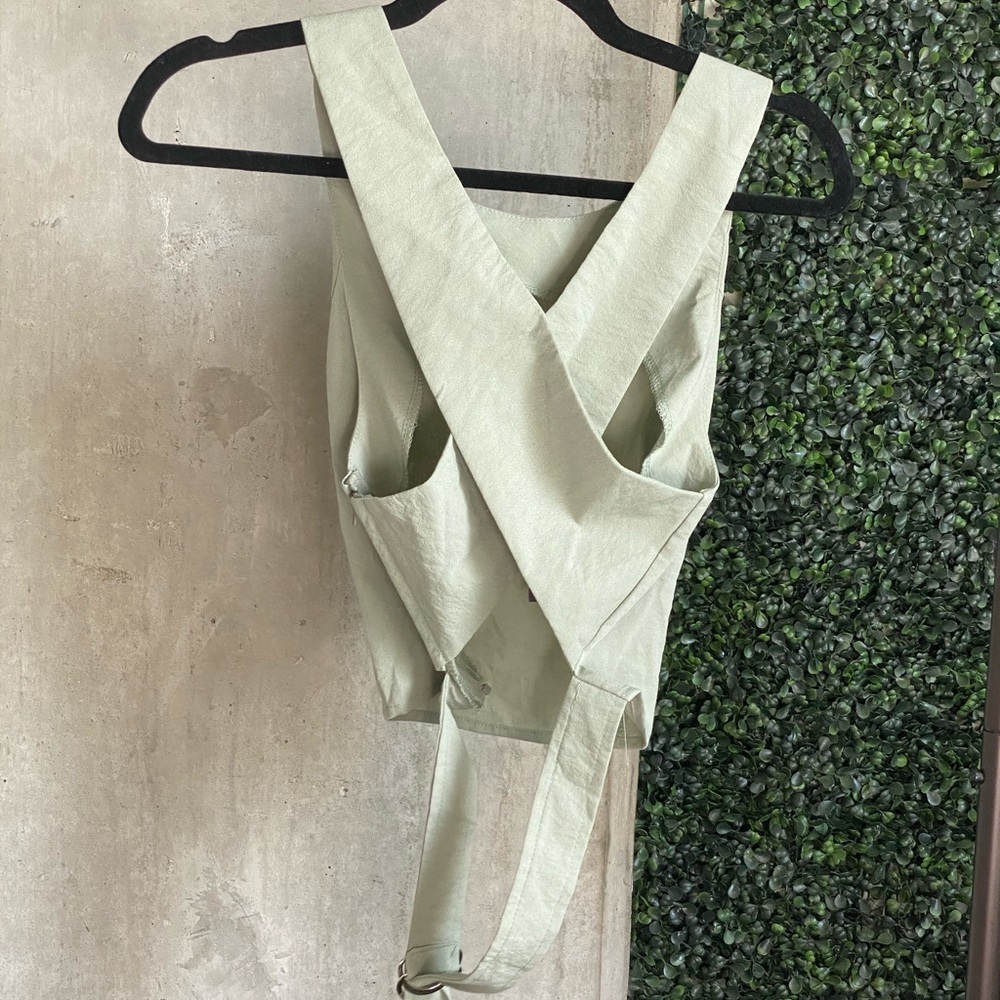 Cross Back Sage Top